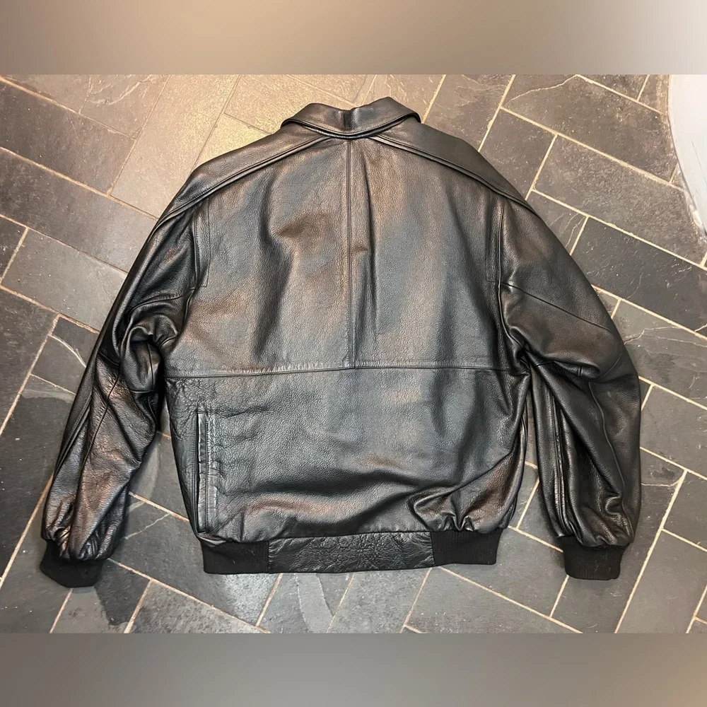 Vintage Wilson’s leather bomber jacket coat black - Picture 7 of 9